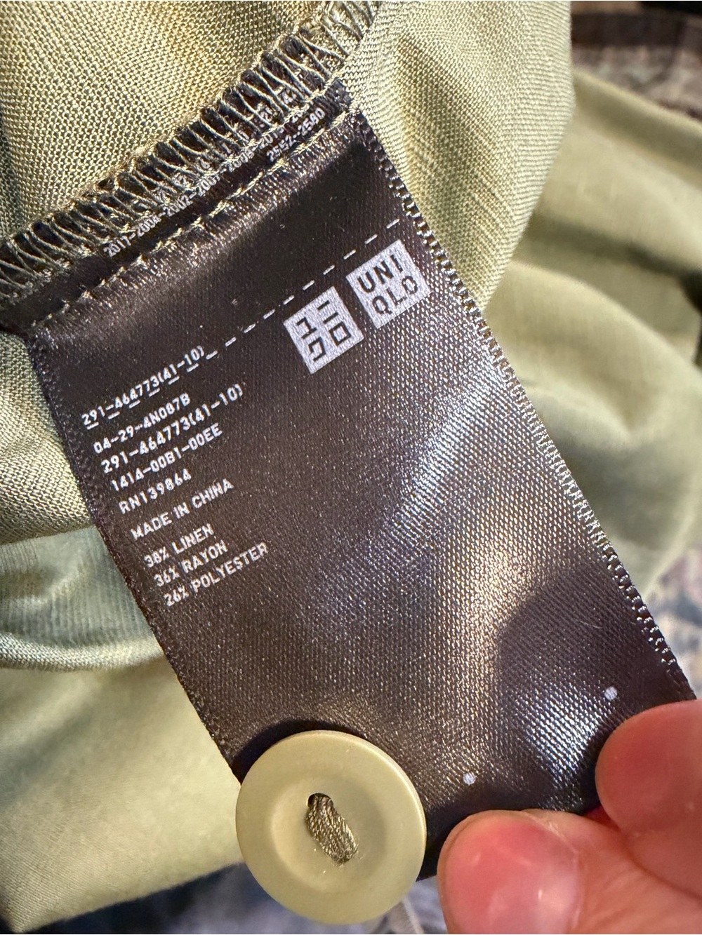NWT Uniqulo U Linen Blend Jumpsuit in Olive Green. Size Large. Retail $60 - Picture 12 of 13